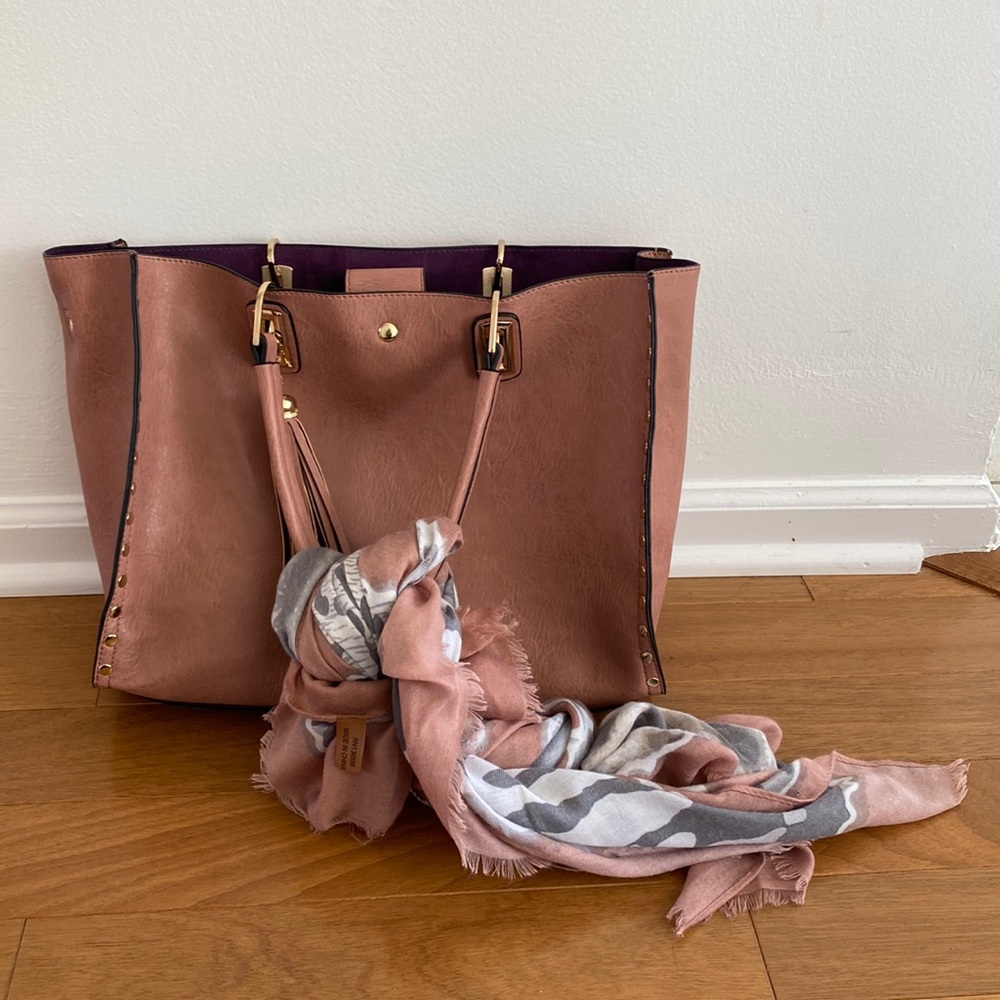 Pink Purse with Scarf